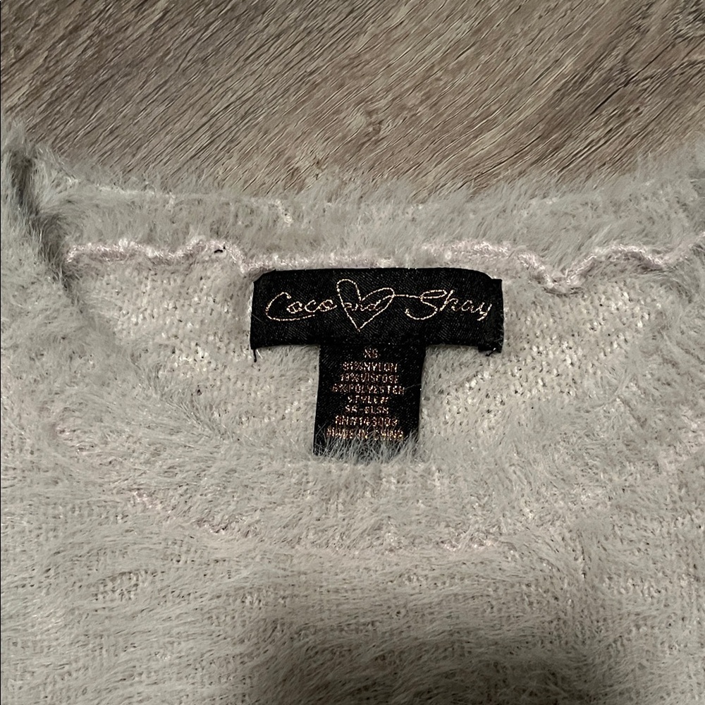 Super soft Women's Gray Sweater with White Butterflies - Picture 2 of 6